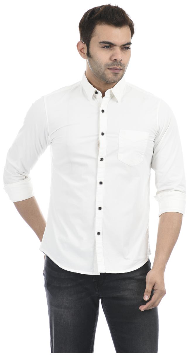 

Pepe Jeans Men White Solid Slim Fit Casual Shirt