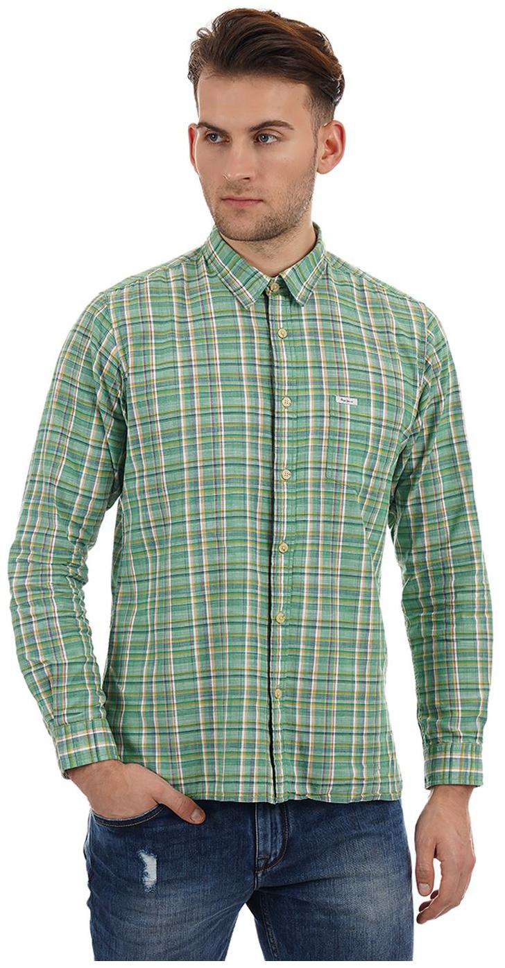 

Pepe Jeans Men Green Checked Regular Fit Casual Shirt