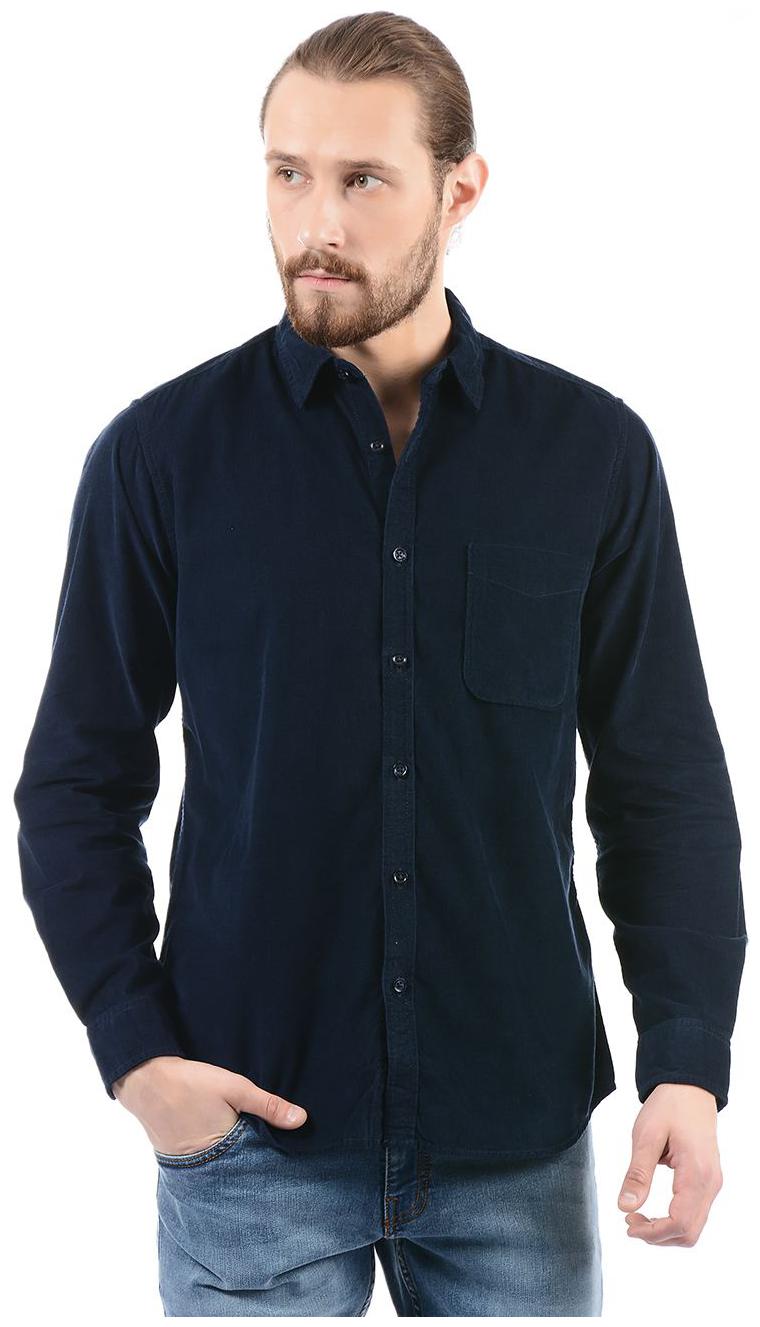 

Pepe Jeans Men Navy Blue Solid Regular Fit Casual Shirt