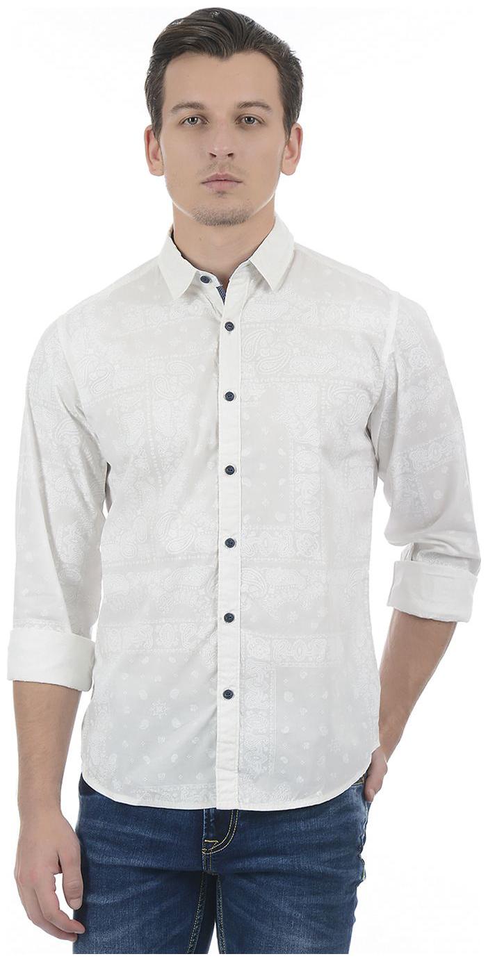 

Pepe Jeans Men White Printed Regular Fit Casual Shirt