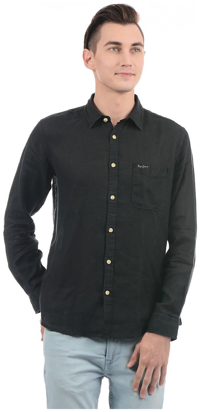 

Pepe Jeans Men Black Solid Regular Fit Casual Shirt