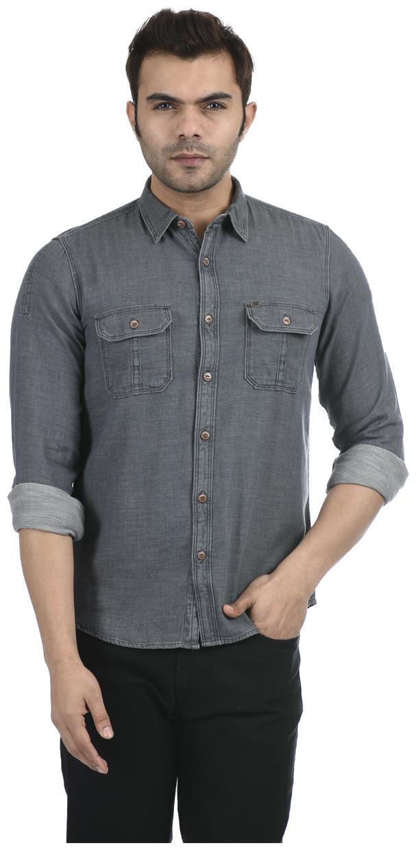 

Pepe Jeans Men Grey Solid Regular Fit Casual Shirt