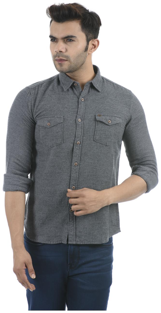 

Pepe Jeans Men Grey Solid Regular Fit Casual Shirt