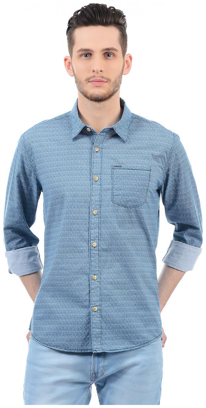 

Pepe Jeans Men Navy Blue Printed Regular Fit Casual Shirt