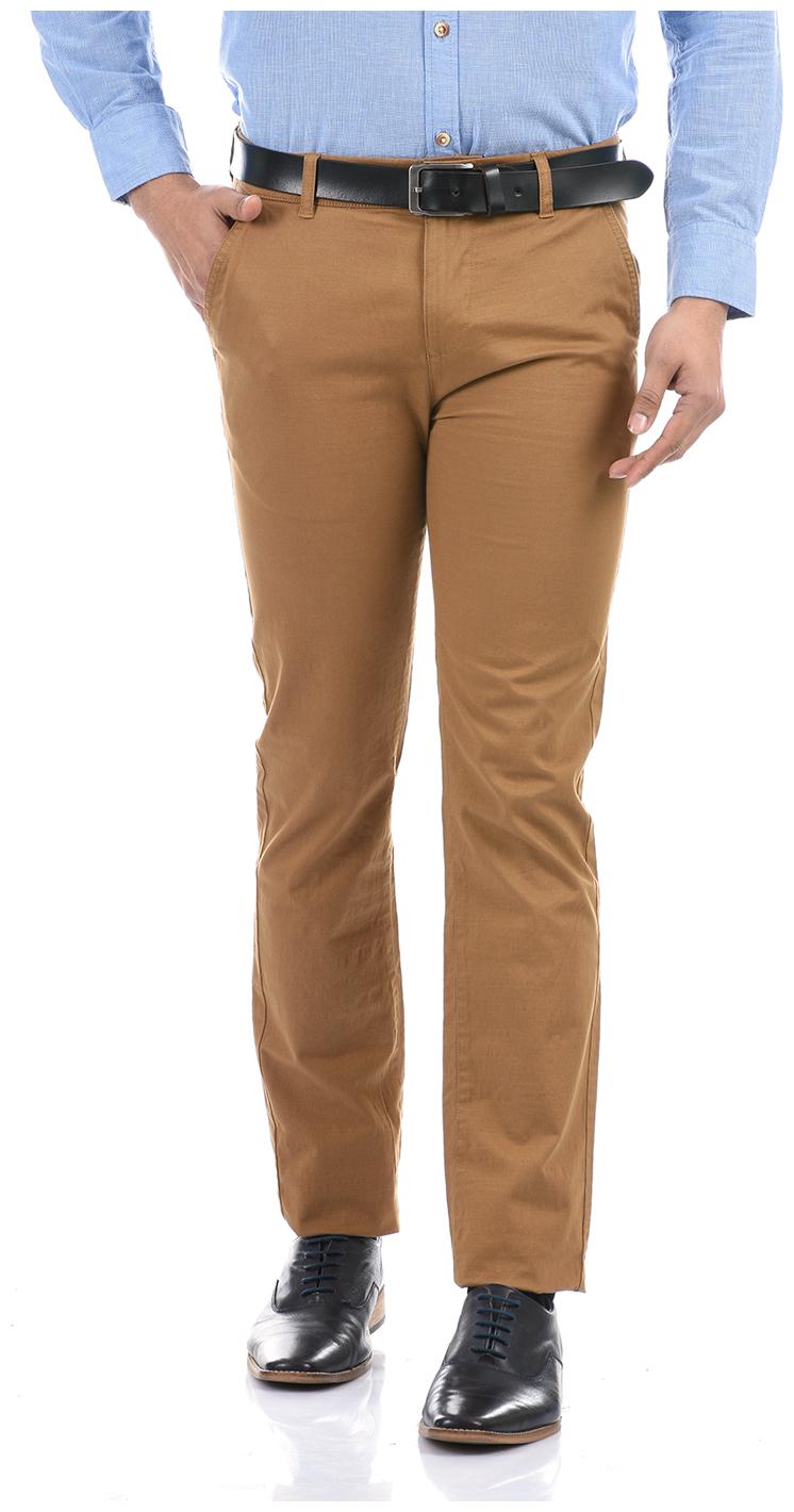 

Pepe Jeans Men Brown Solid Slim fit Regular trousers