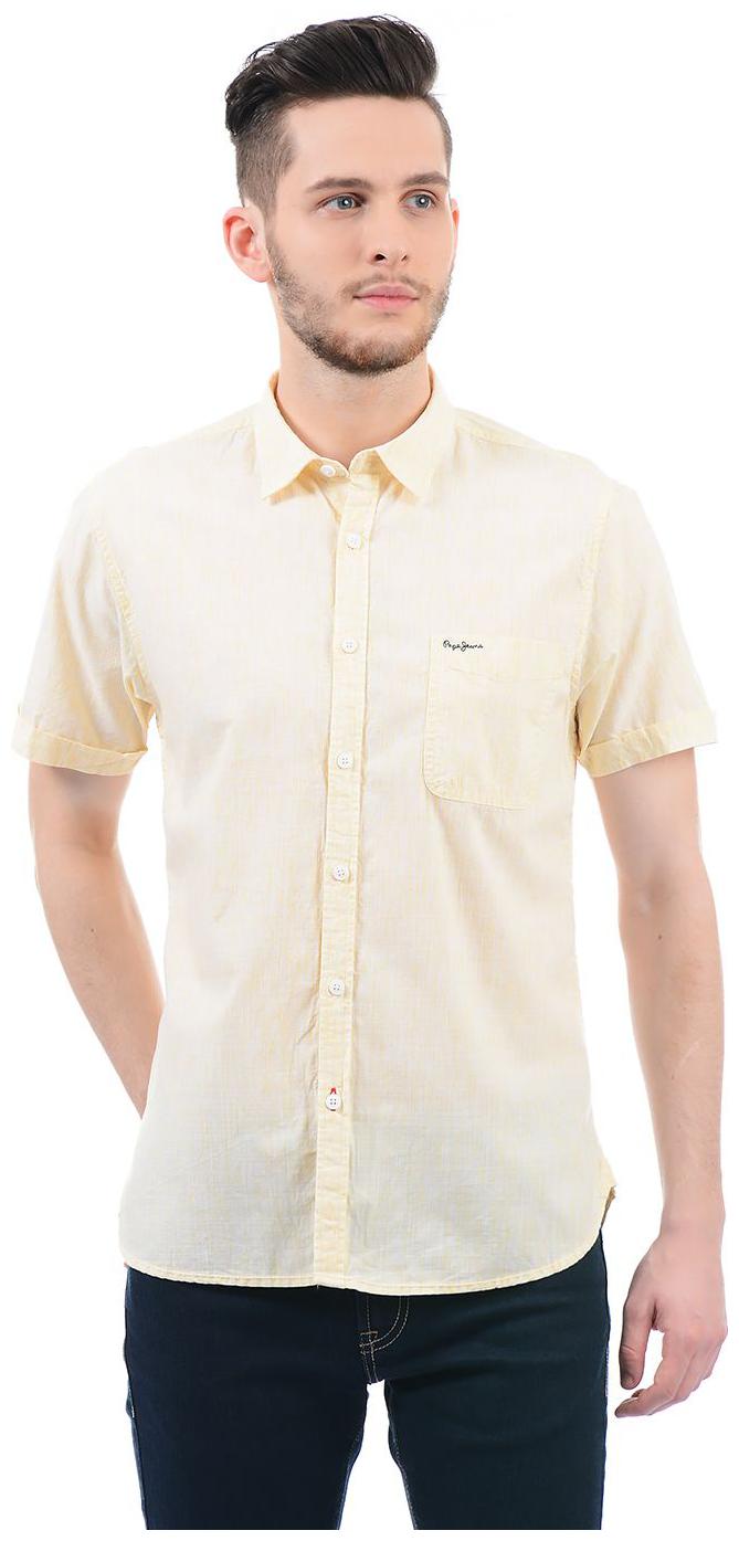 

Pepe Jeans Men Yellow Solid Regular Fit Casual Shirt