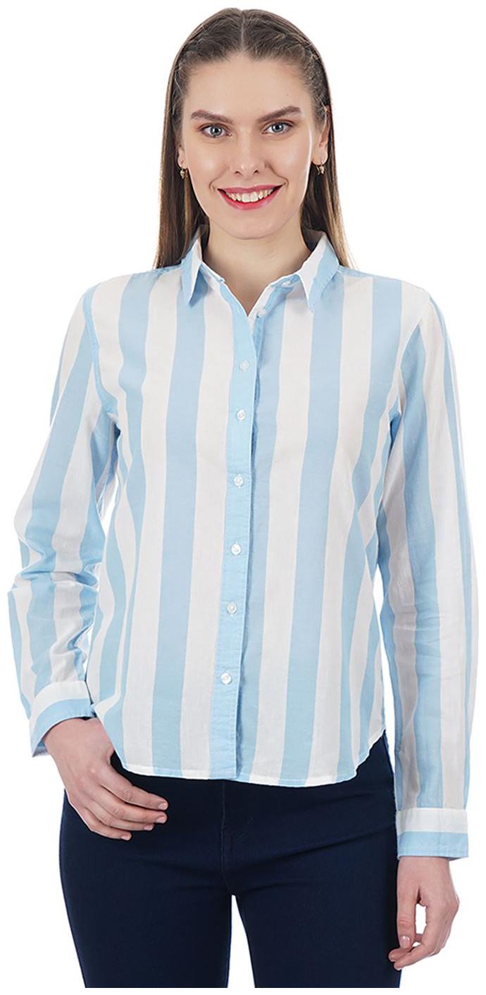 

Pepe Jeans Women Blue Striped Regular Fit Shirt
