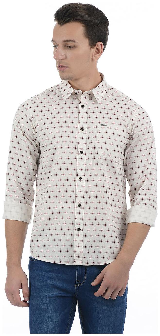 

Pepe Jeans Men White Printed Regular Fit Casual Shirt