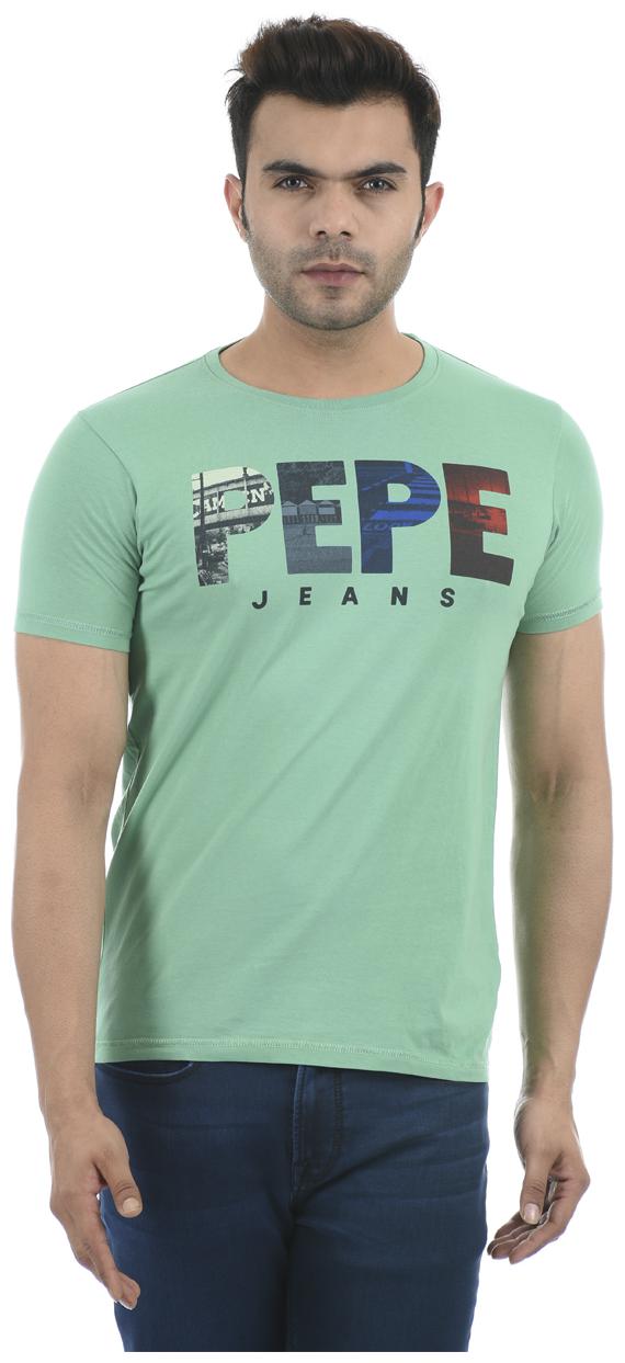 

Pepe Jeans Men Green Regular fit Cotton Blend Round neck T-Shirt - Pack Of 1