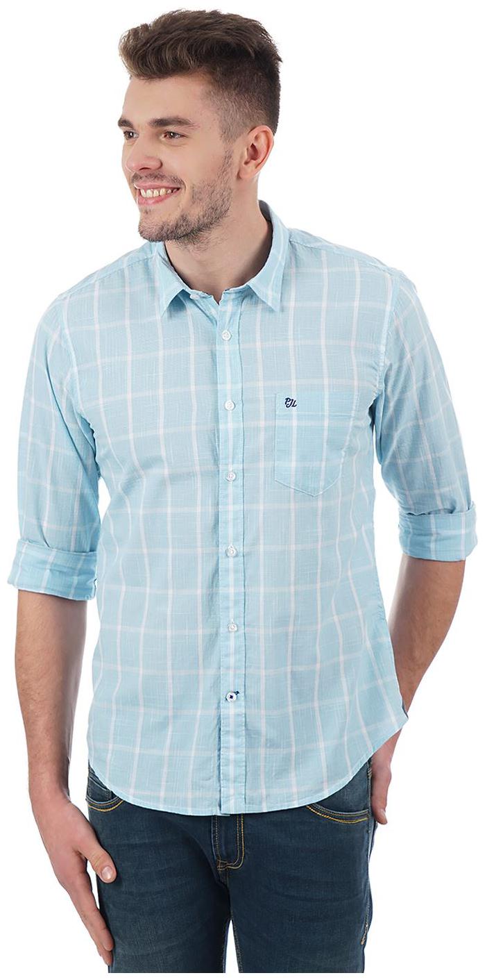 

Pepe Jeans Men Blue Checked Regular Fit Casual Shirt