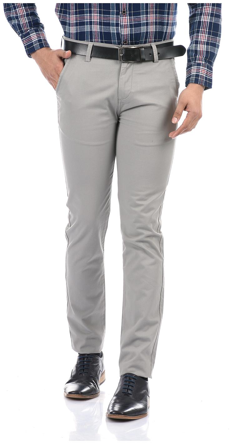 

Pepe Jeans Men Grey Solid Slim fit Regular trousers