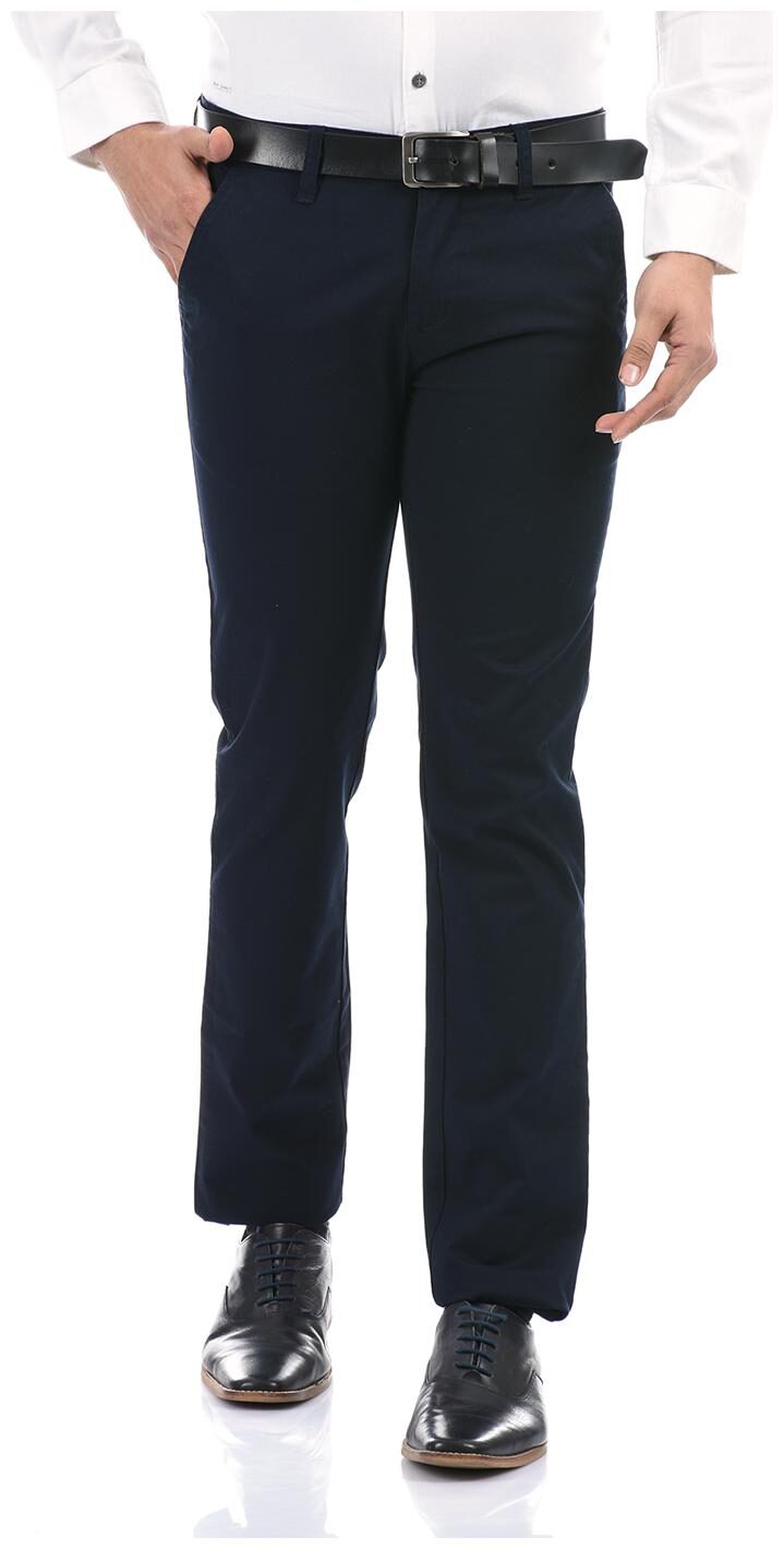 

Pepe Jeans Men Blue Solid Slim fit Regular trousers