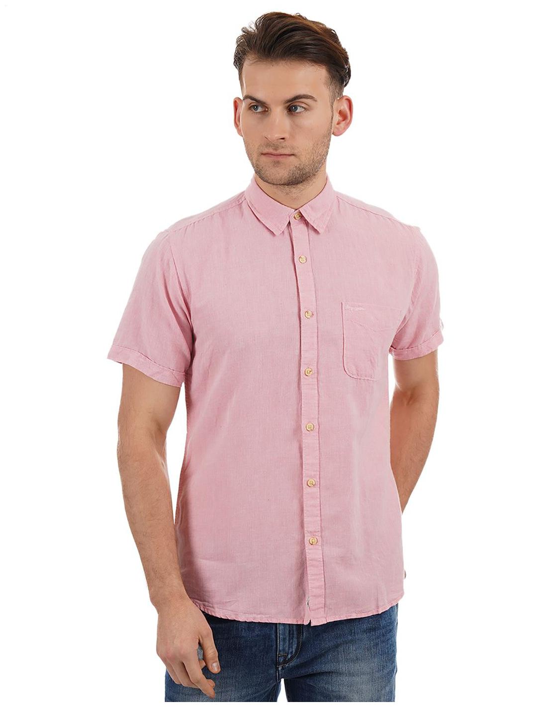 

Pepe Jeans Men Pink Solid Regular Fit Casual Shirt