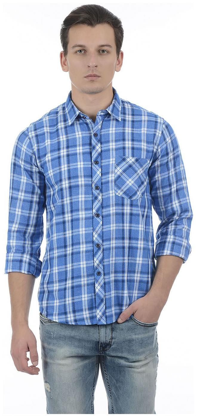 

Pepe Jeans Men Blue Checked Regular Fit Casual Shirt