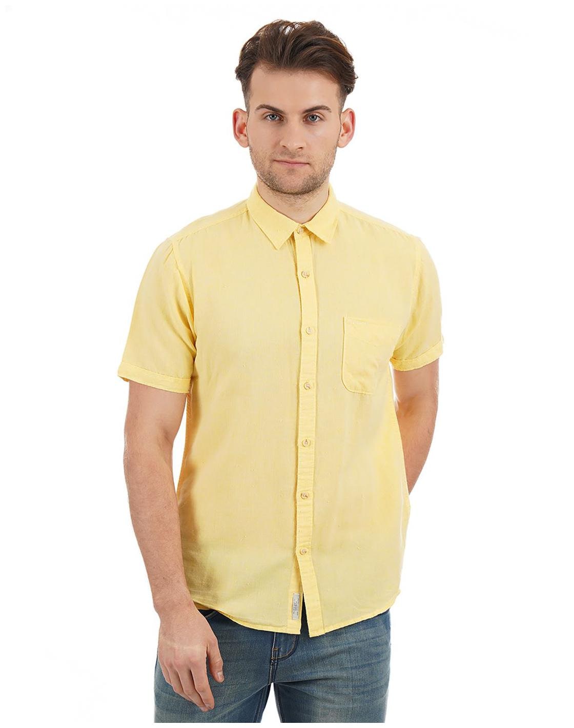 

Pepe Jeans Men Beige Solid Regular Fit Casual Shirt