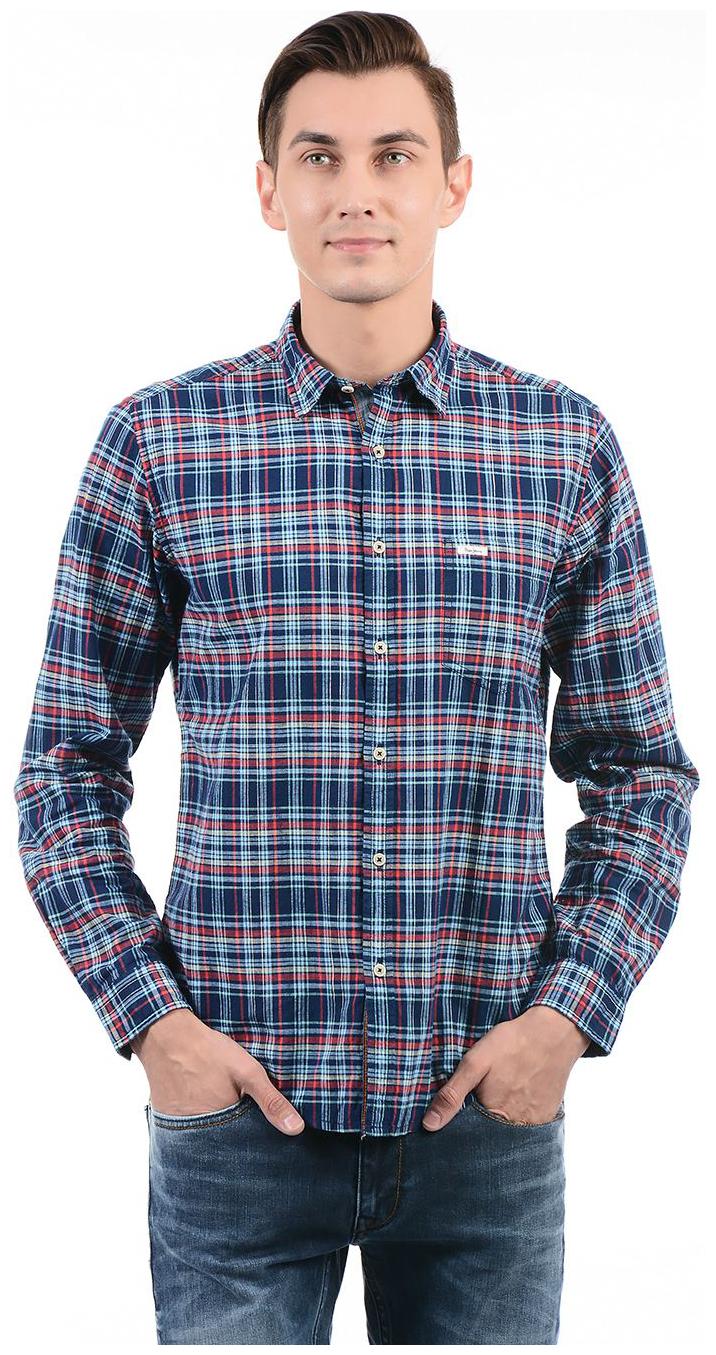 

Pepe Jeans Men Blue Checked Regular Fit Casual Shirt