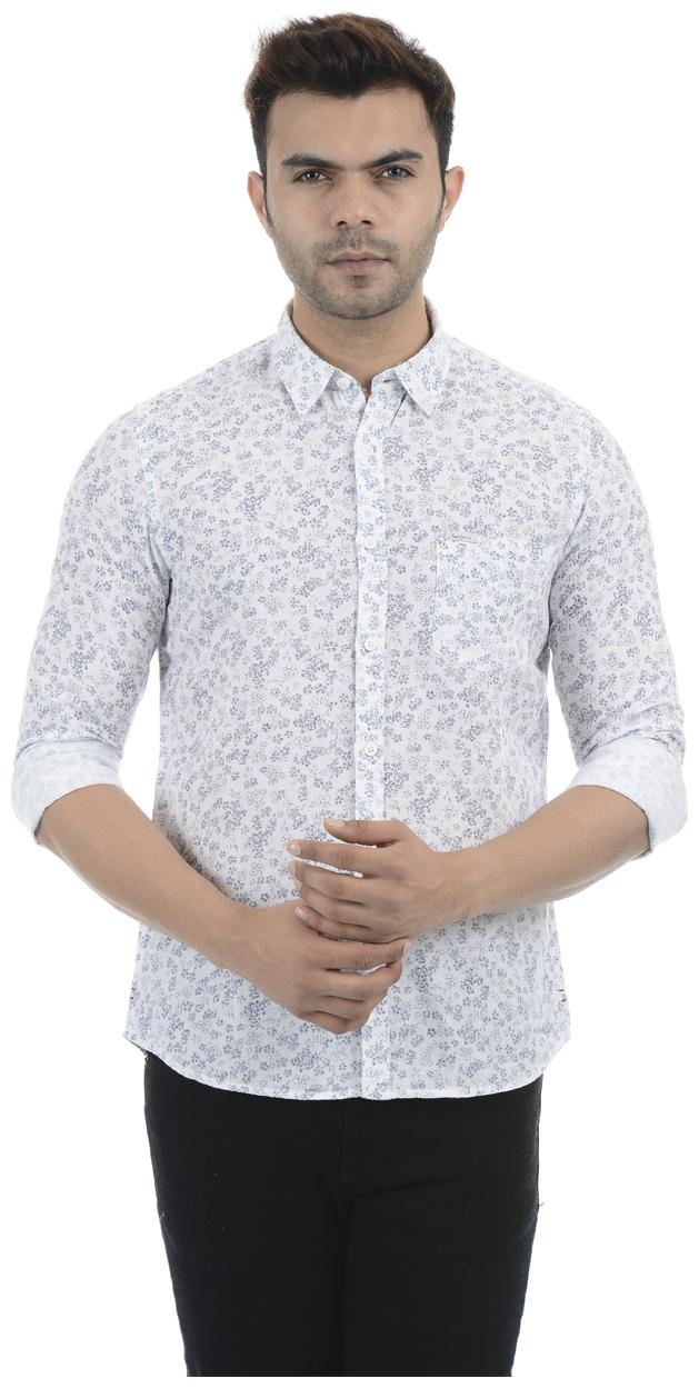 

Pepe Jeans Men White Printed Regular Fit Casual Shirt
