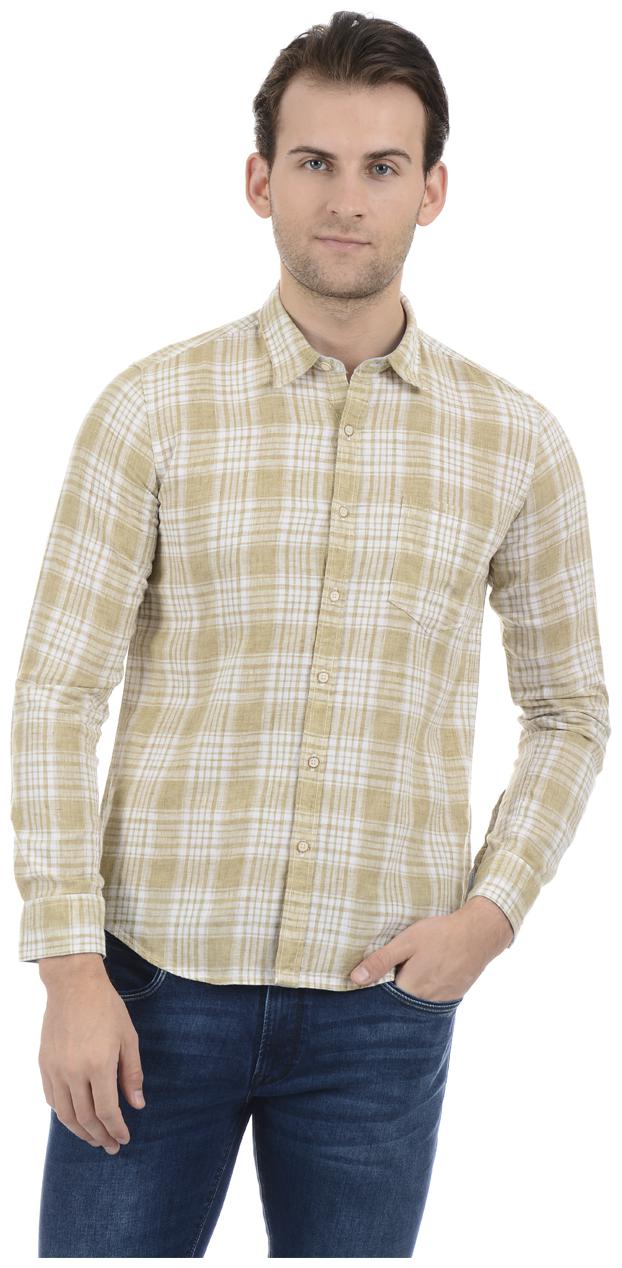 

Pepe Jeans Men Beige Checked Regular Fit Casual Shirt