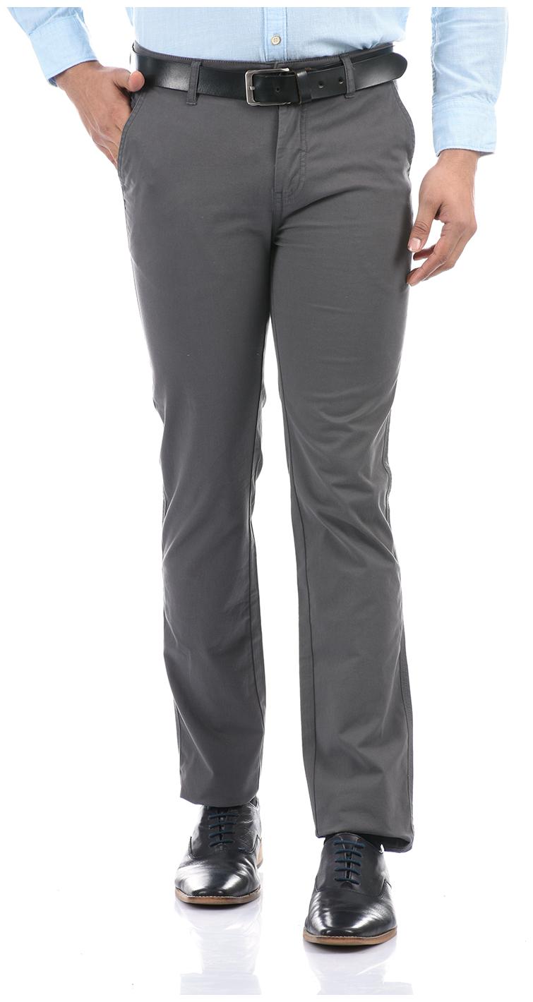 

Pepe Jeans Men Grey Solid Slim fit Regular trousers