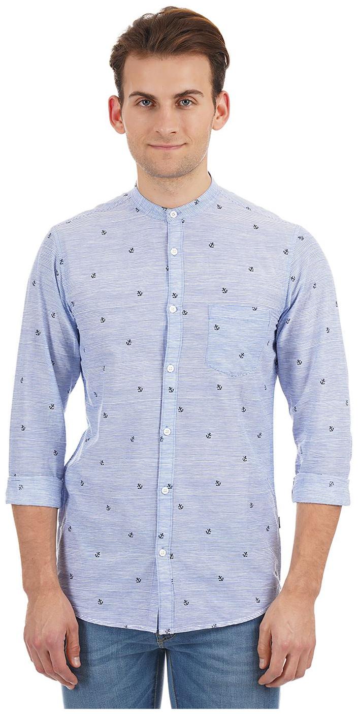 

Pepe Jeans Men Blue Printed Regular Fit Casual Shirt