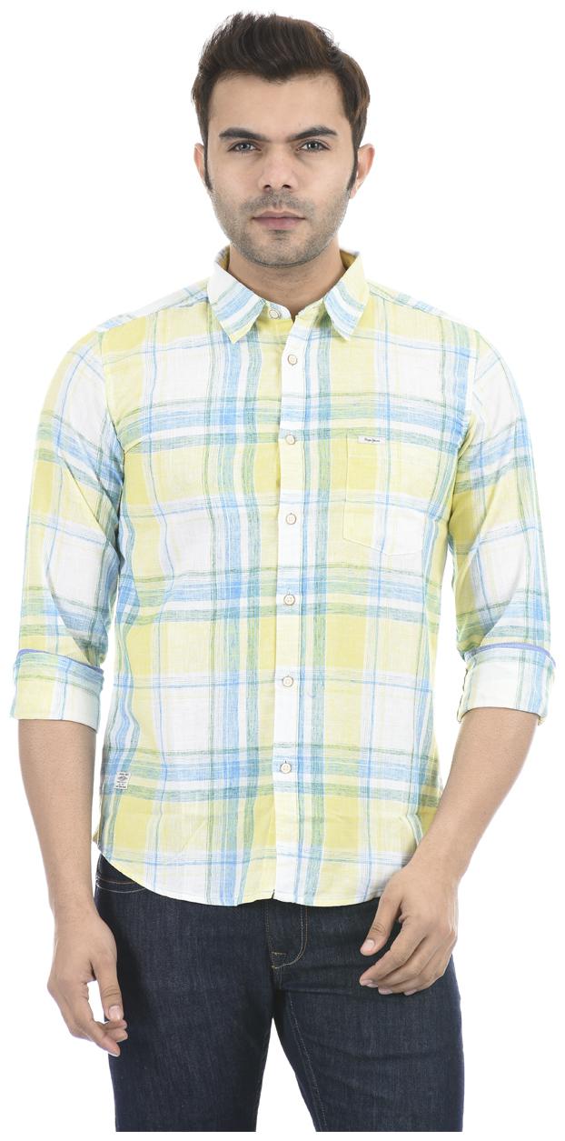 

Pepe Jeans Men Yellow Checked Regular Fit Casual Shirt