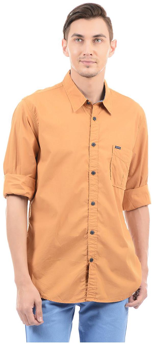 

Pepe Jeans Men Brown Solid Regular Fit Casual Shirt