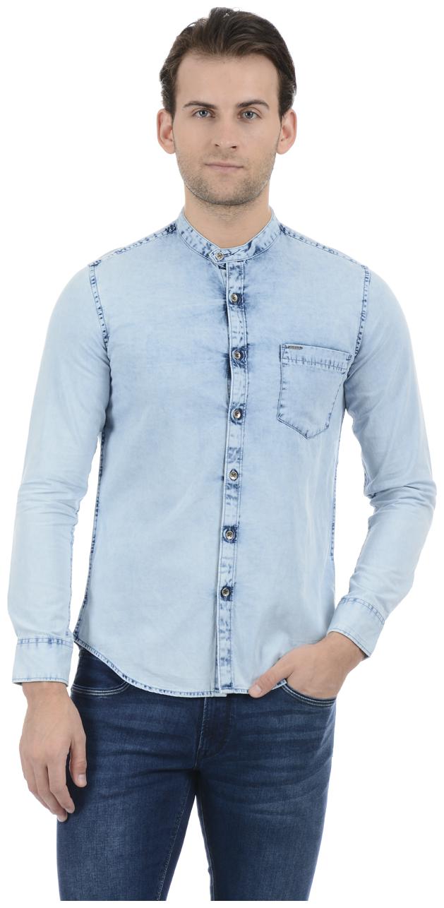

Pepe Jeans Men Blue Solid Regular Fit Casual Shirt