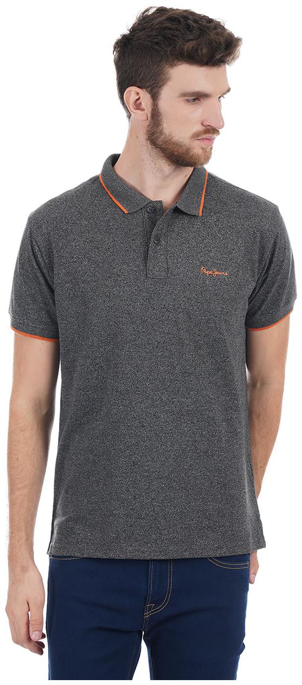 

Pepe Jeans Men Grey Regular fit Cotton Blend Polo collar T-Shirt - Pack Of 1