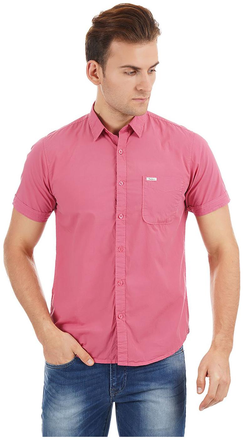 

Pepe Jeans Men Pink Solid Regular Fit Casual Shirt