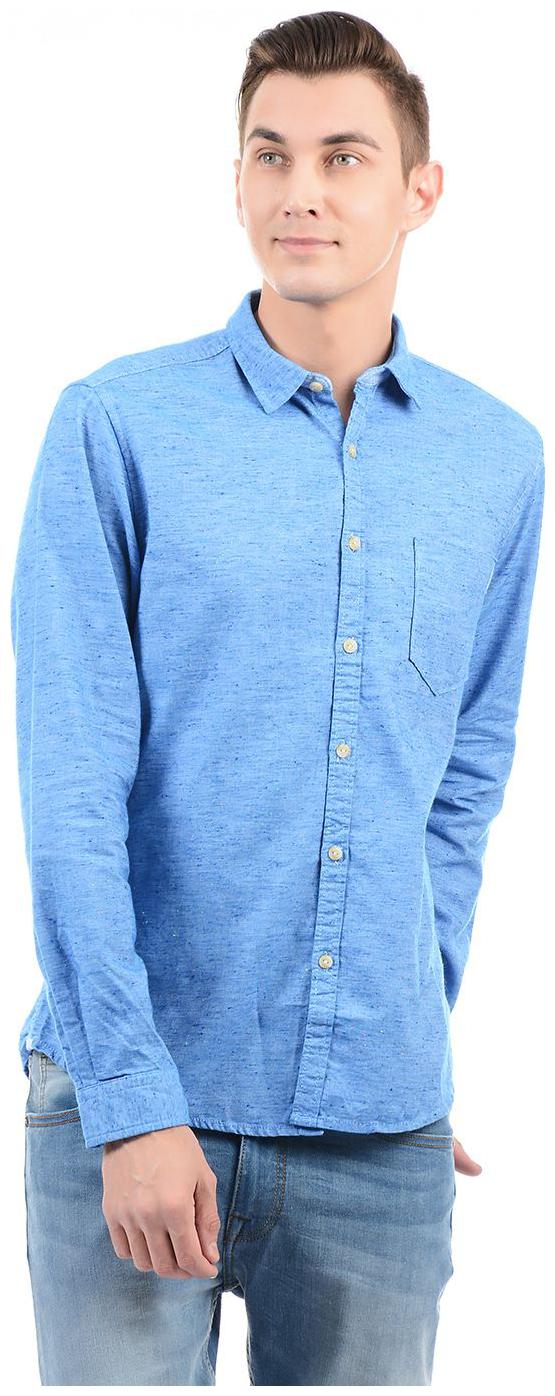 

Pepe Jeans Men Blue Solid Regular Fit Casual Shirt