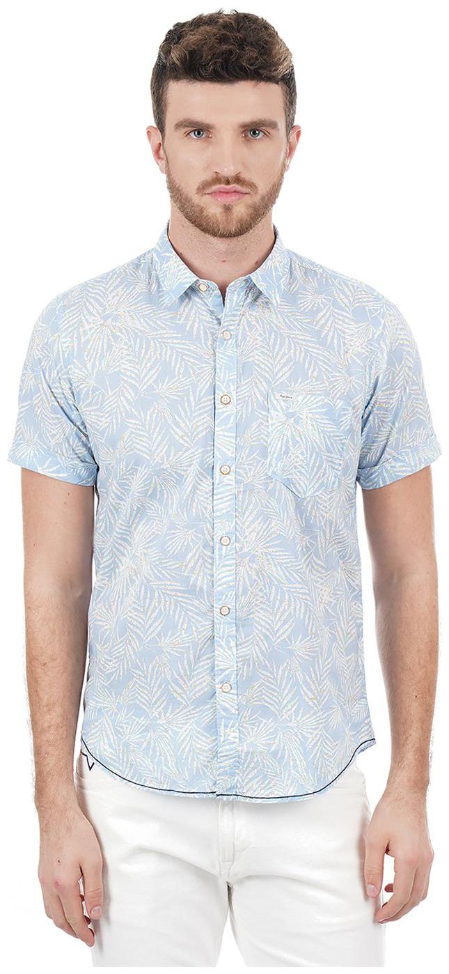 

Pepe Jeans Men Blue Printed Regular Fit Casual Shirt