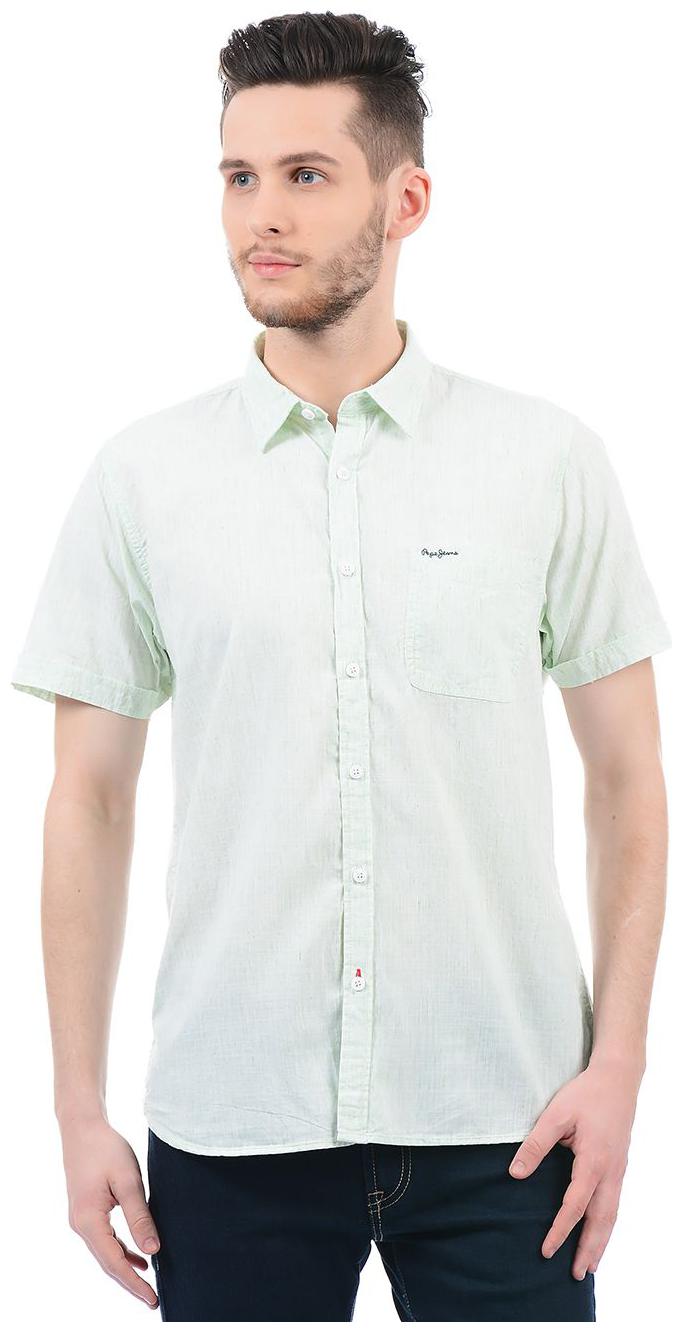 

Pepe Jeans Men Green Solid Regular Fit Casual Shirt