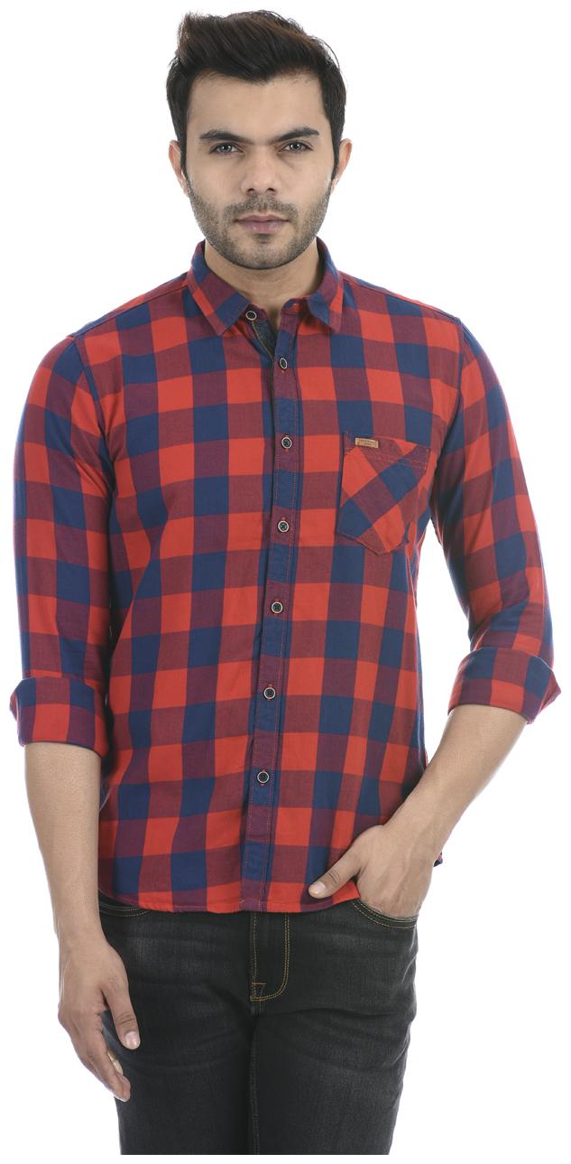 

Pepe Jeans Men Red Checked Regular Fit Casual Shirt
