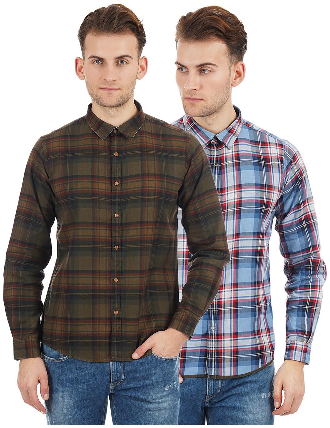 

Pepe Jeans Men Green Checked Regular Fit Casual Shirt