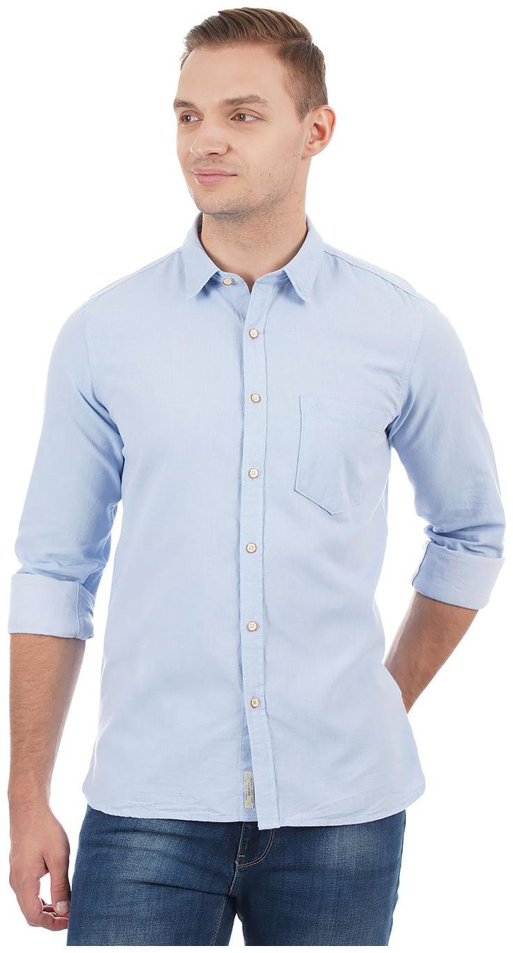 

Pepe Jeans Men Blue Solid Regular Fit Casual Shirt