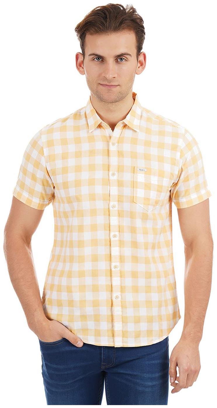 

Pepe Jeans Men Yellow Checked Regular Fit Casual Shirt