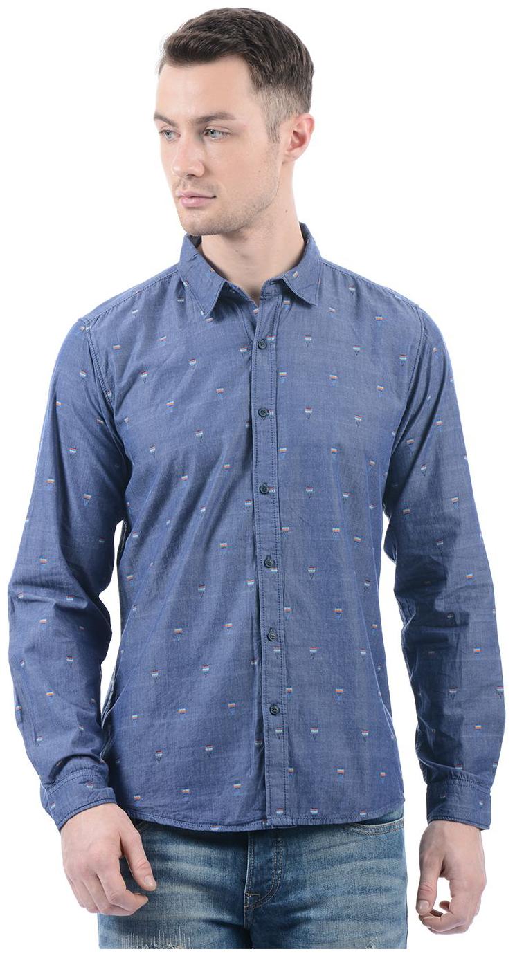 

Pepe Jeans Men Blue Printed Regular Fit Casual Shirt