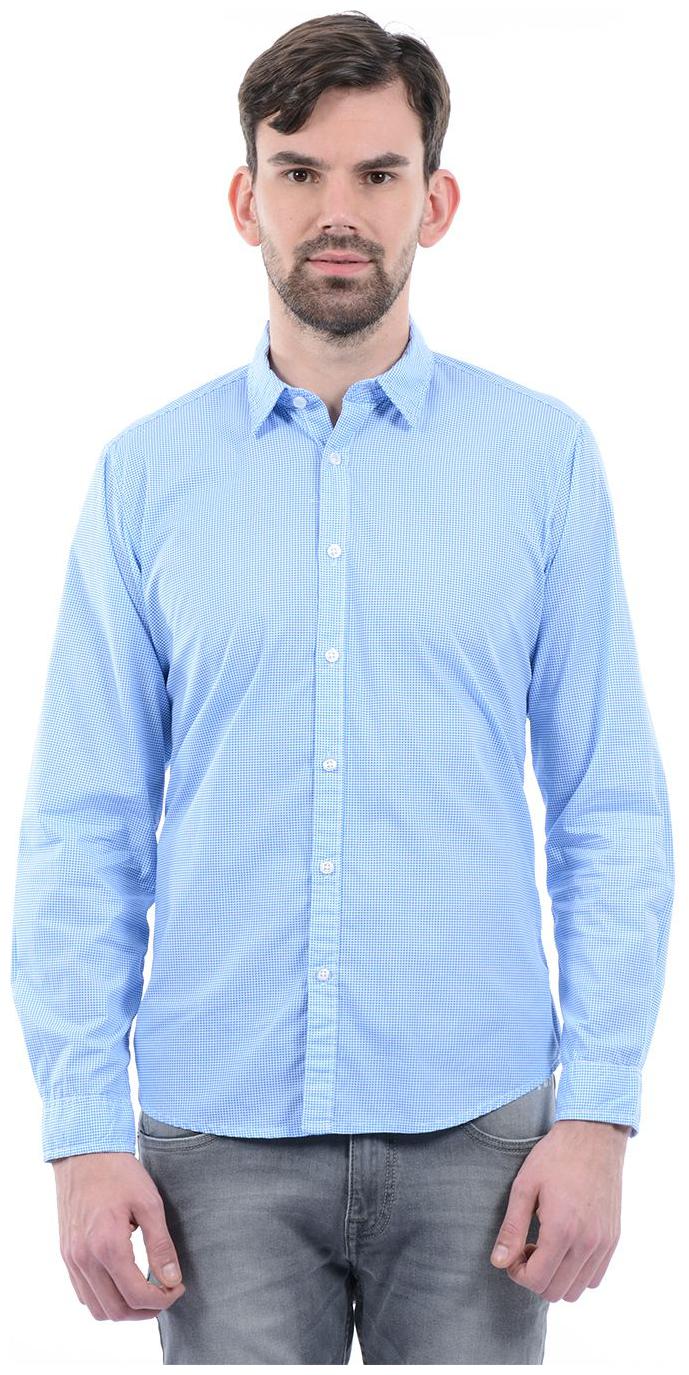 

Pepe Jeans Men Blue Printed Regular Fit Casual Shirt