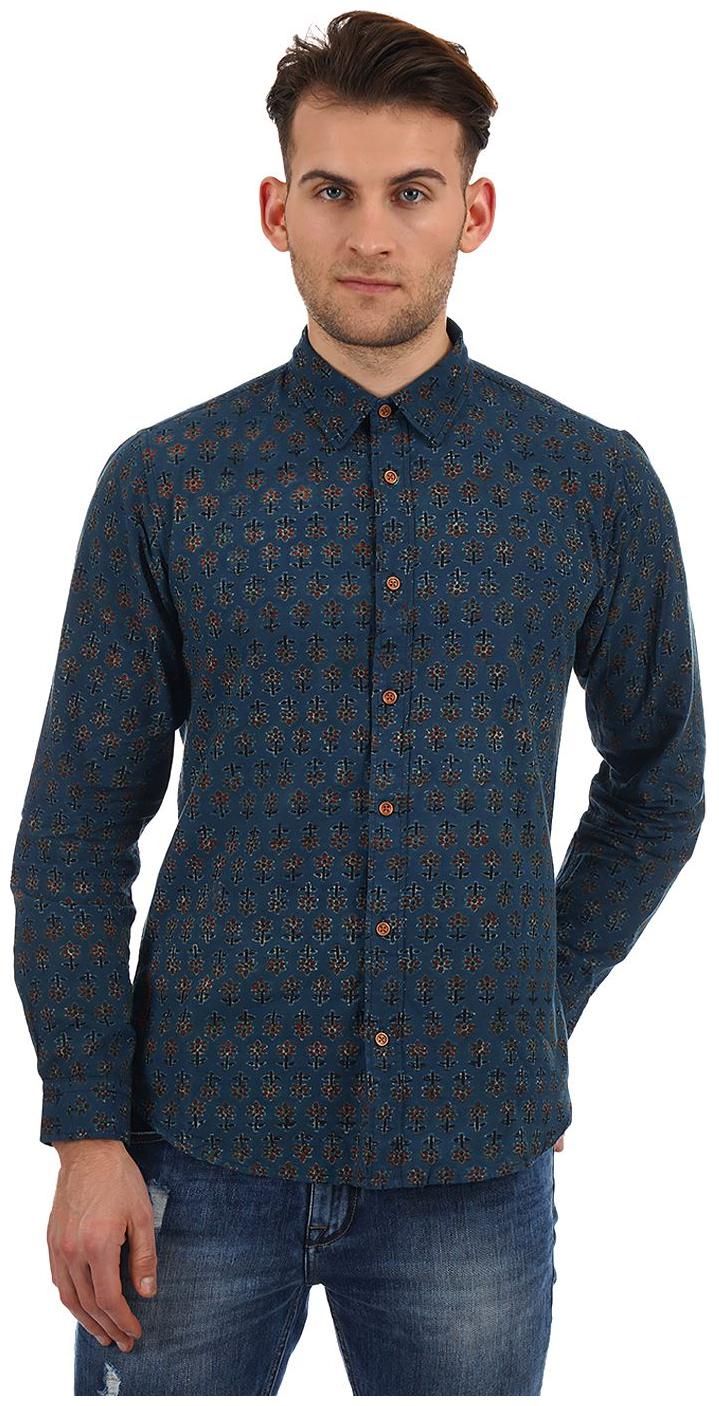 

Pepe Jeans Men Blue Printed Regular Fit Casual Shirt