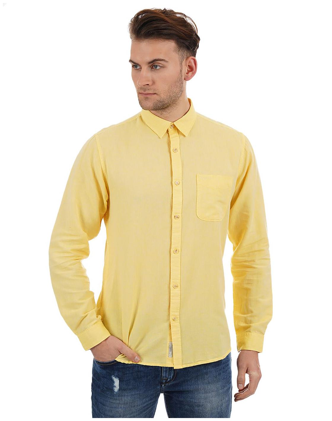 

Pepe Jeans Men Beige Solid Regular Fit Casual Shirt
