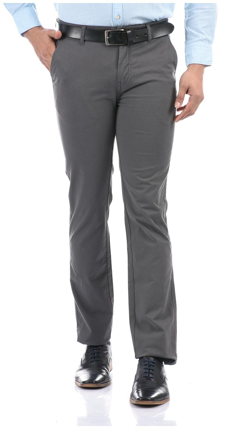 

Pepe Jeans Men Grey Solid Slim fit Regular trousers