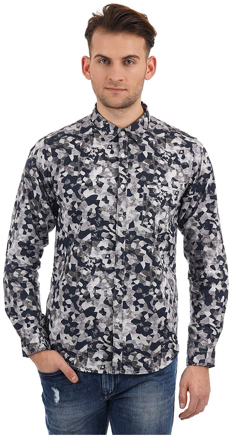 

Pepe Jeans Men Grey Abstract Regular Fit Casual Shirt