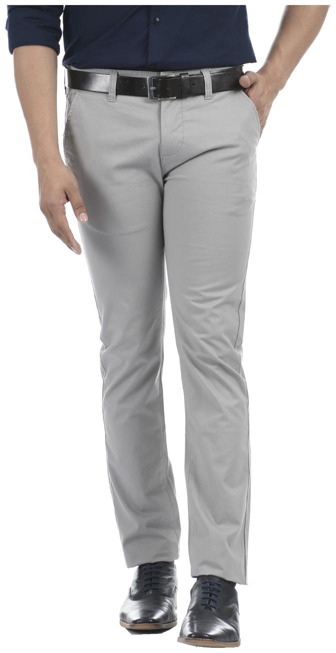 

Pepe Jeans Men Grey Solid Slim fit Regular trousers