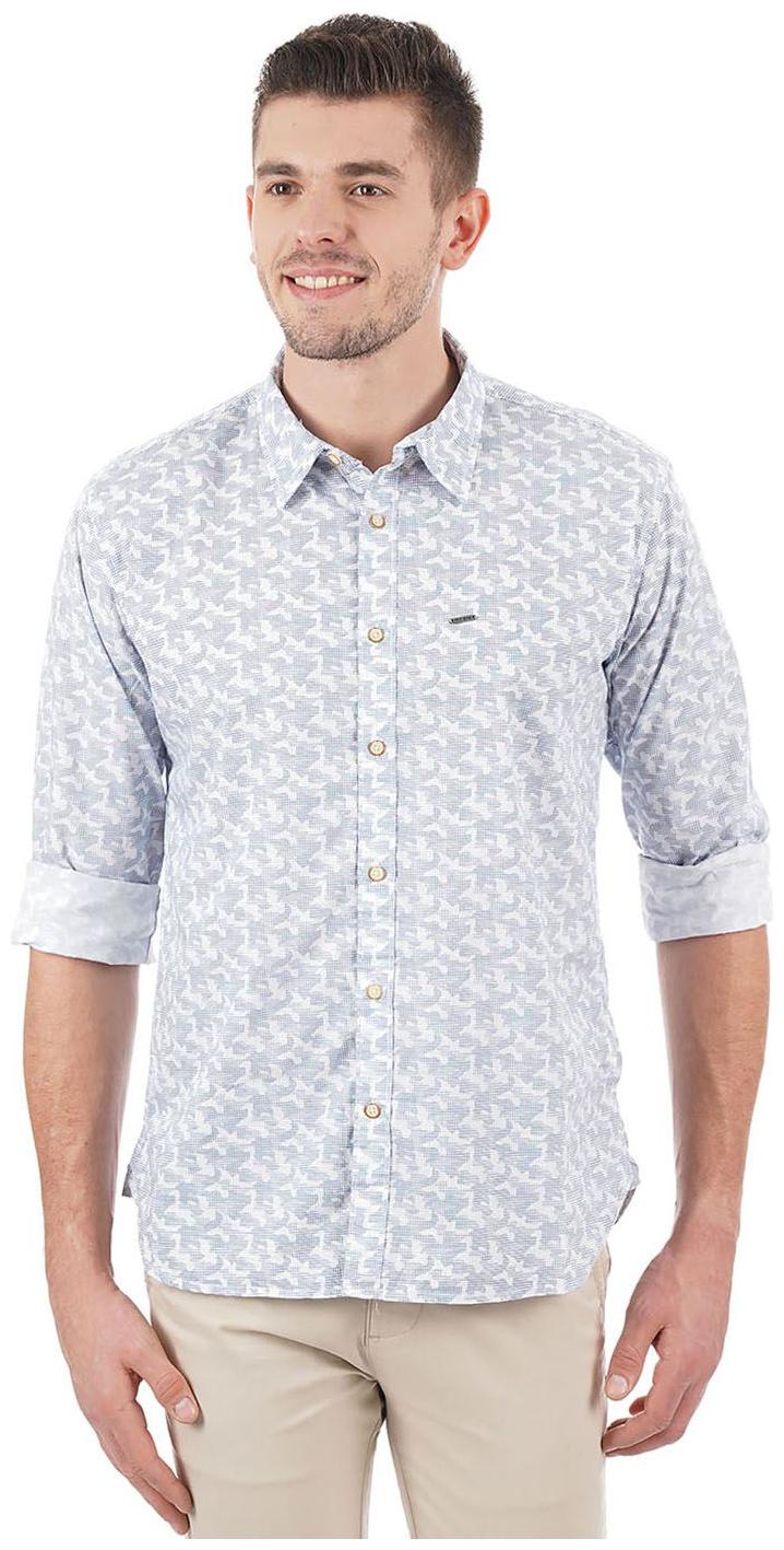 

Pepe Jeans Men White Printed Regular Fit Casual Shirt
