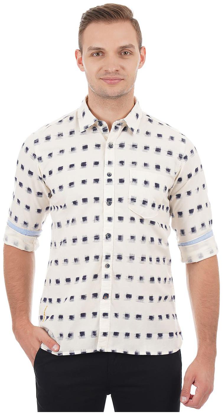 

Pepe Jeans Men White Printed Regular Fit Casual Shirt