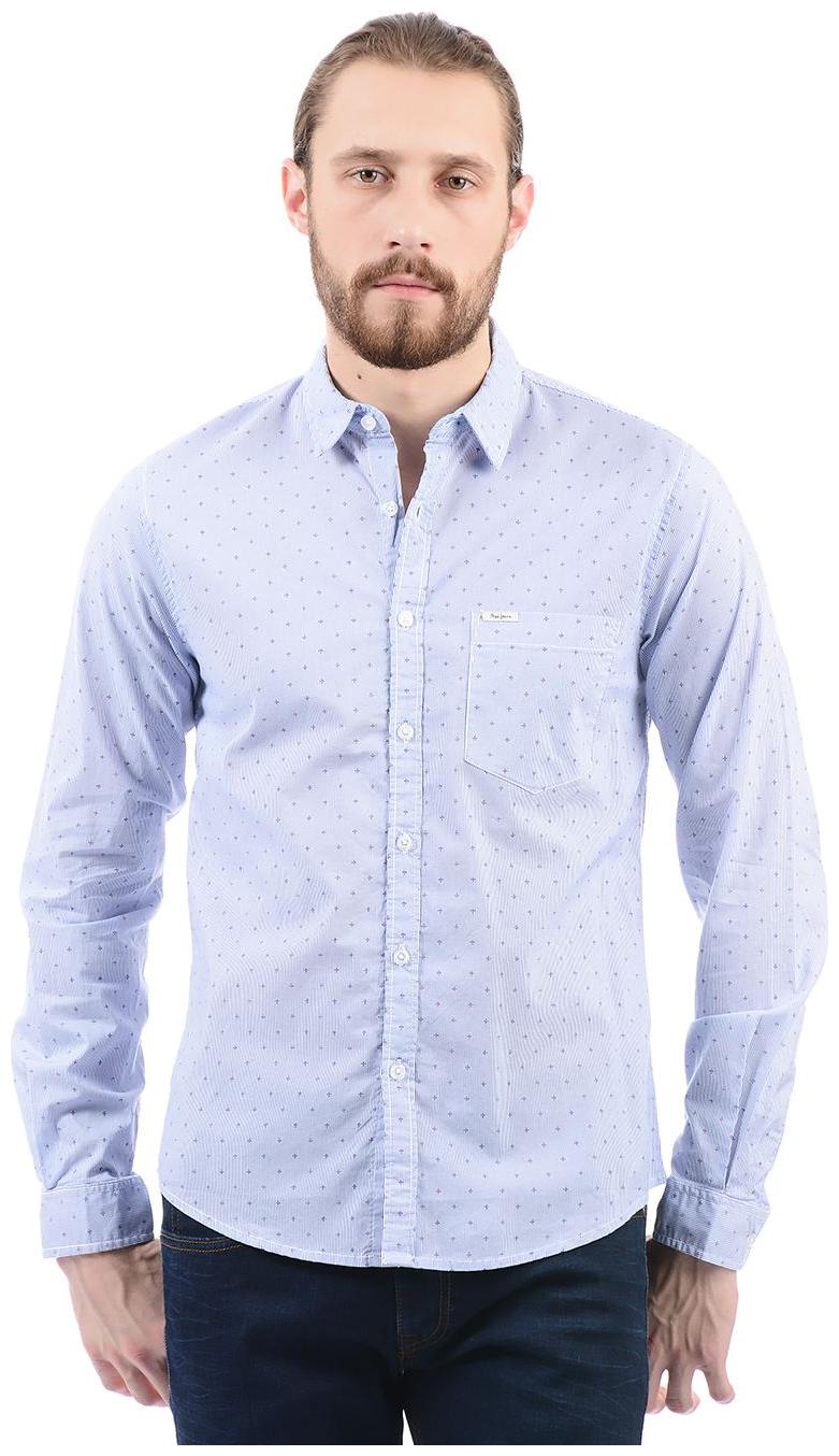 

Pepe Jeans Men Blue Printed Regular Fit Casual Shirt