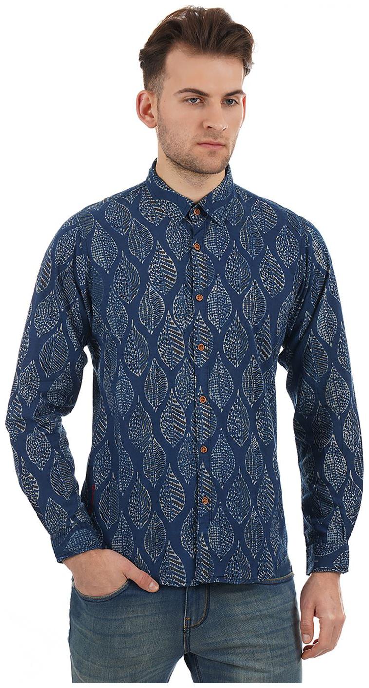 

Pepe Jeans Men Blue Printed Regular Fit Casual Shirt