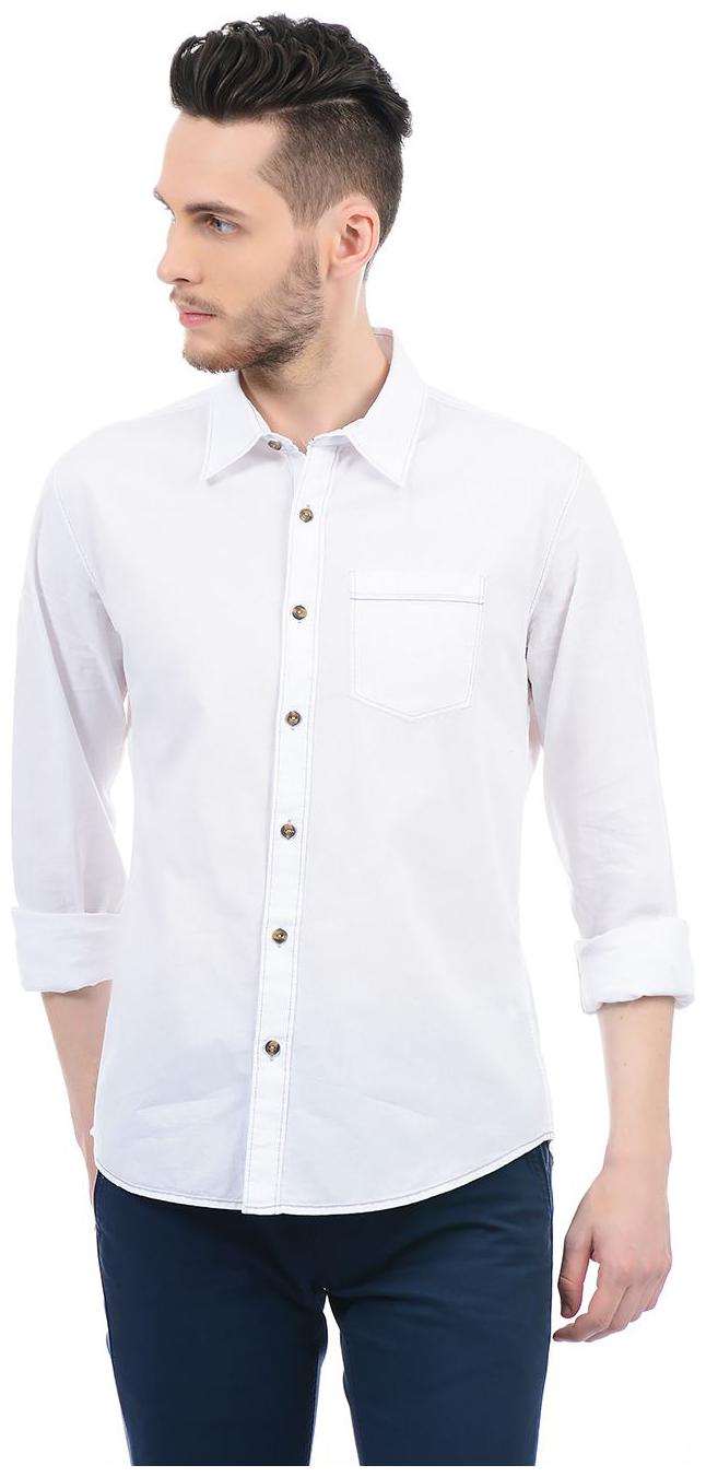 

Pepe Jeans Men White Solid Regular Fit Casual Shirt