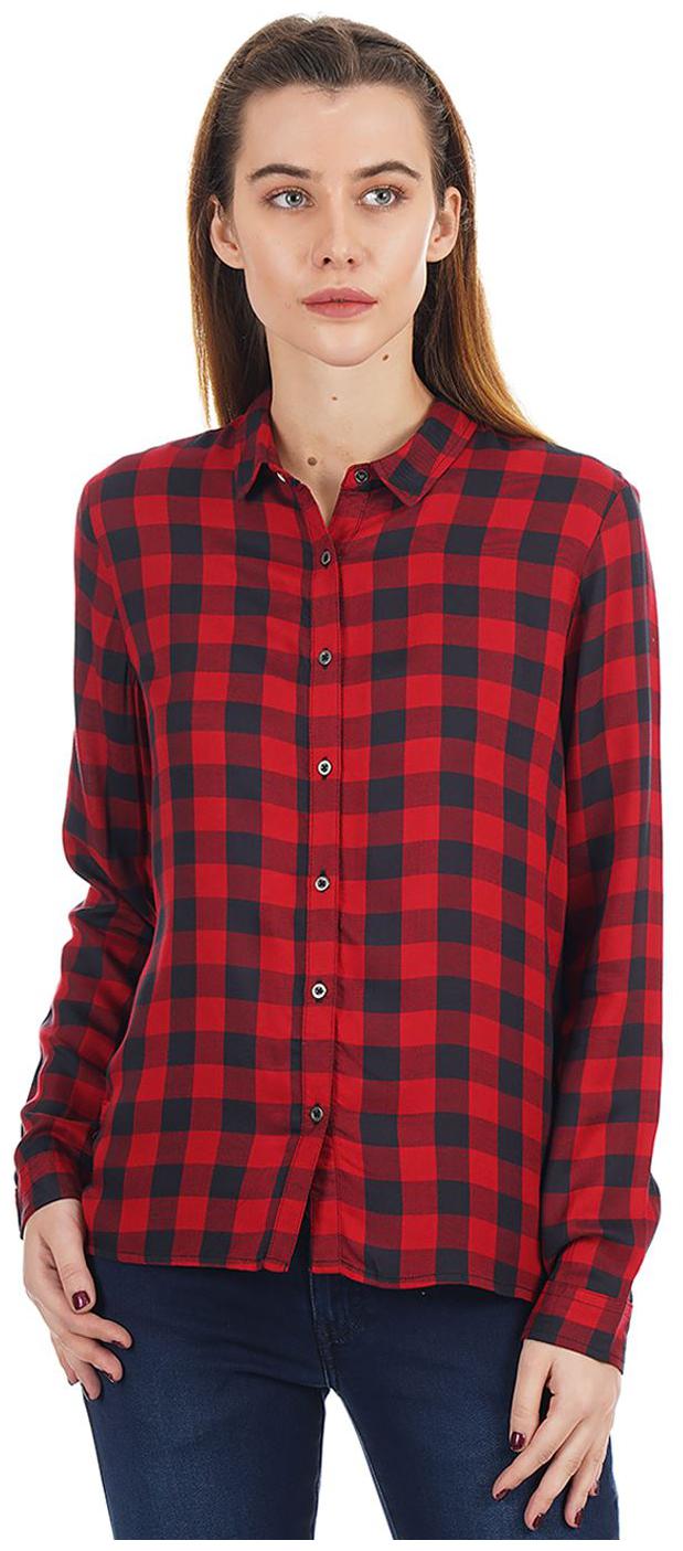 

Pepe Jeans Women Red Checked Regular Fit Shirt