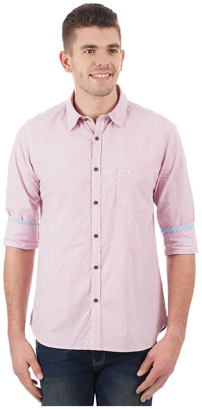 

Pepe Jeans Men Purple Checked Regular Fit Casual Shirt